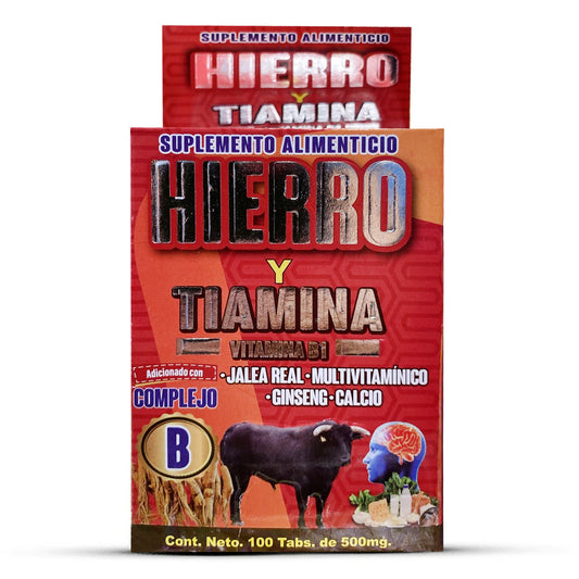 Hierro y Tiamina Vitamina B1 pastillas linea basica