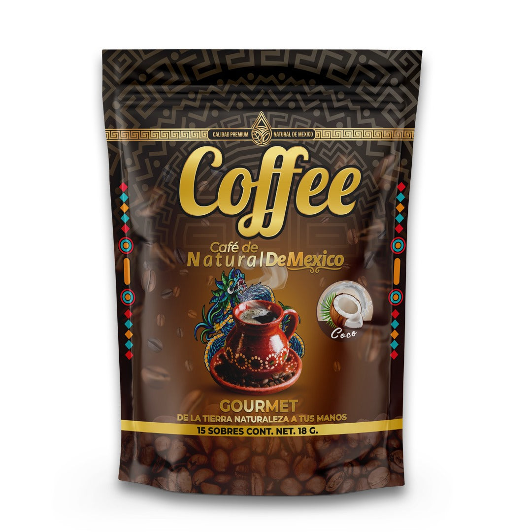 Cafe Natural de Mexico Sabor Coco (15 sobres)